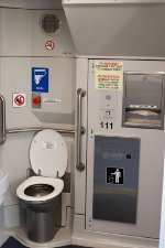 Metrolink rehabbed coach's bathroom. SCAX 111